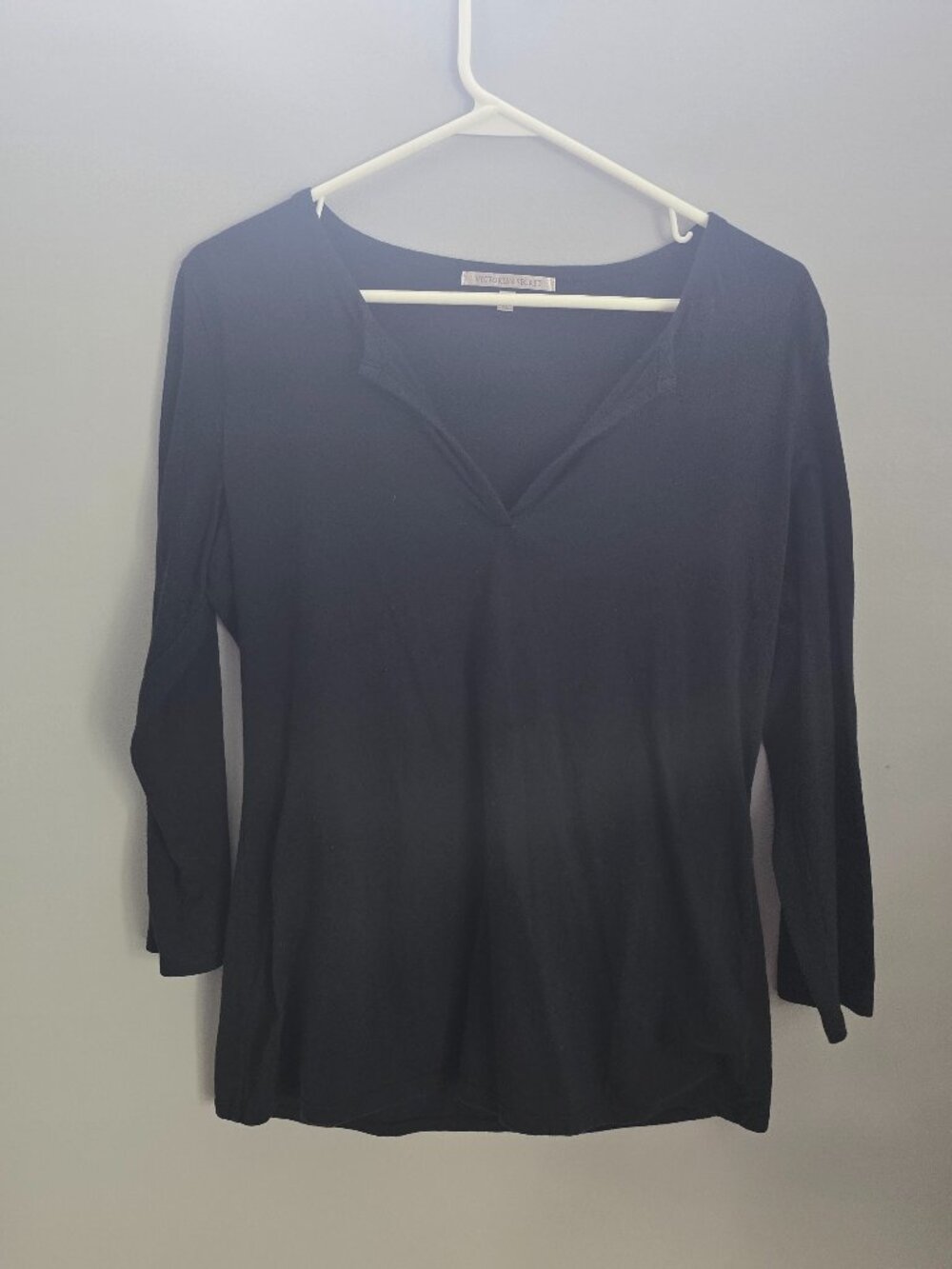 Victoriaβs Secret Black 3/4 Sleeve Top - XL